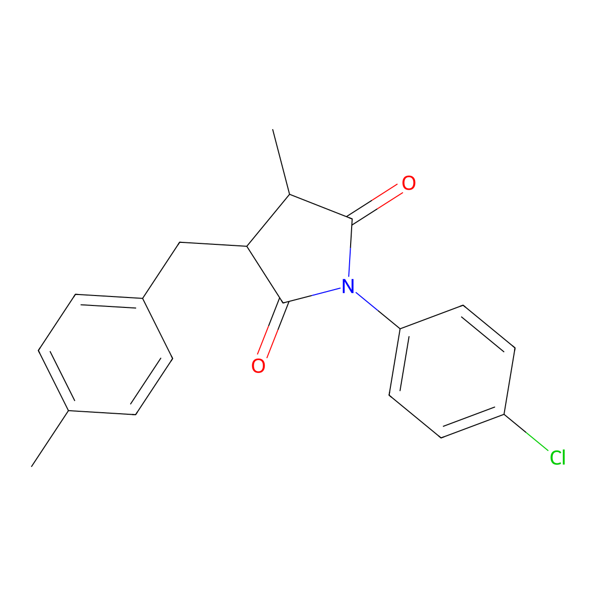 1-(4-Chlorophenyl)-3-methyl-4-[(4-methylphenyl)methyl]pyrrolidine-2,5-dione molecular structure, CAS 511239-01-3
