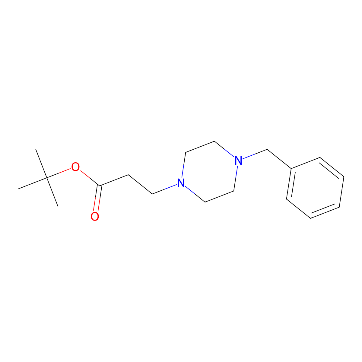 Tert-butyl 3-(4-benzylpiperazin-1-yl)propanoate molecular structure, CAS 511240-23-6