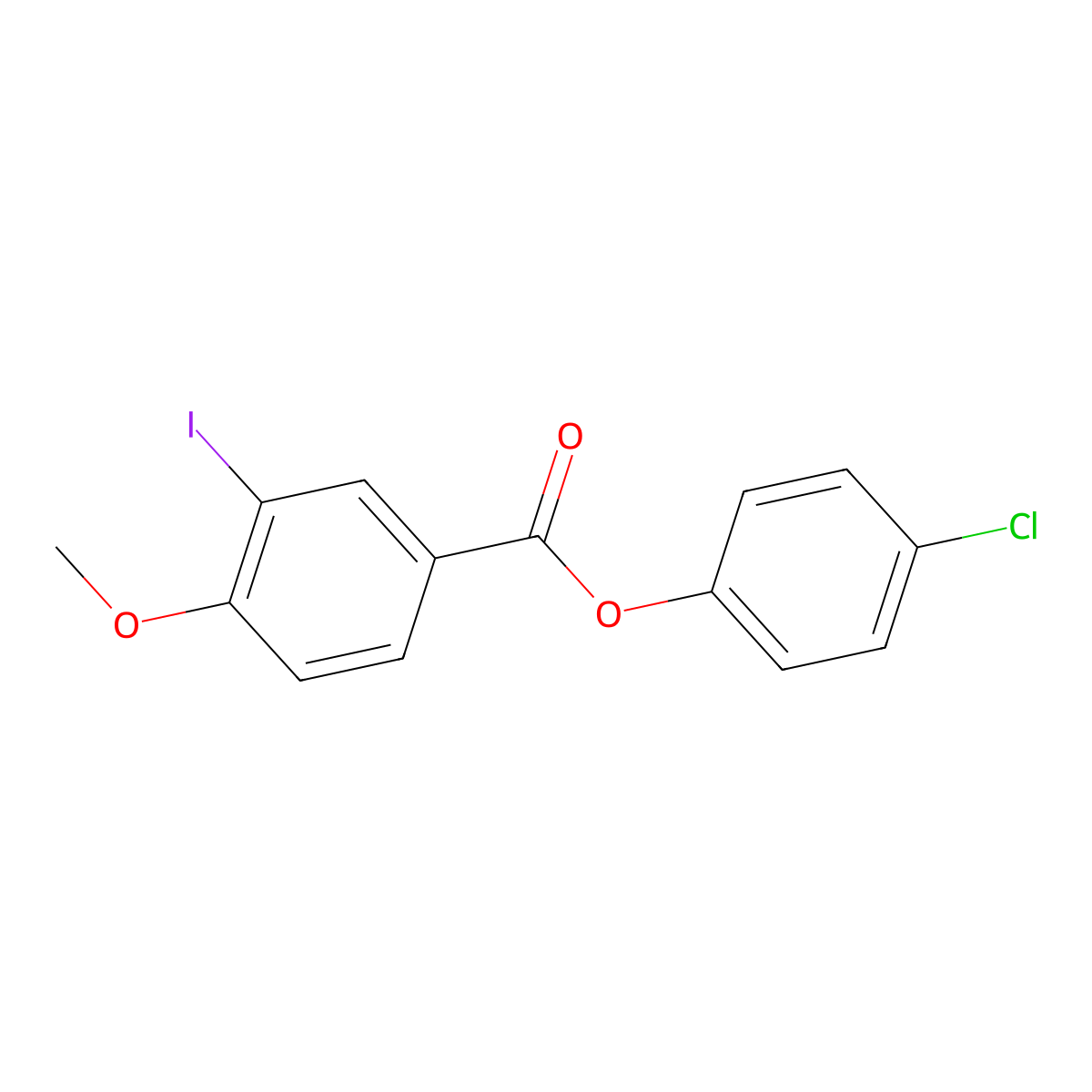 4-Chlorophenyl 3-iodo-4-methoxybenzoate molecular structure, CAS 511241-81-9