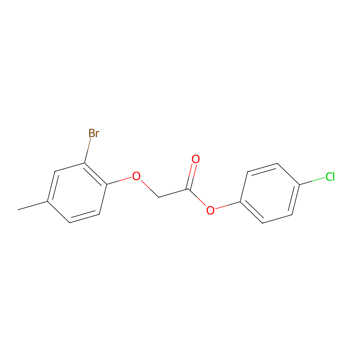 4-Chlorophenyl (2-bromo-4-methylphenoxy)acetate molecular structure, CAS 511250-30-9