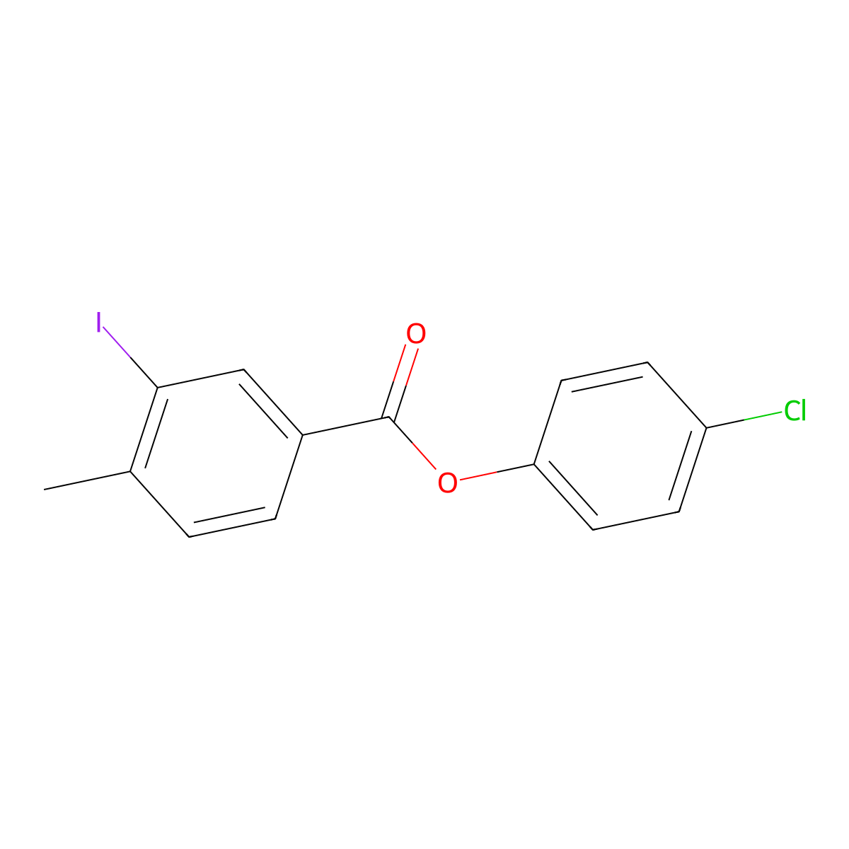 4-Chlorophenyl 3-iodo-4-methylbenzoate molecular structure, CAS 511250-42-3