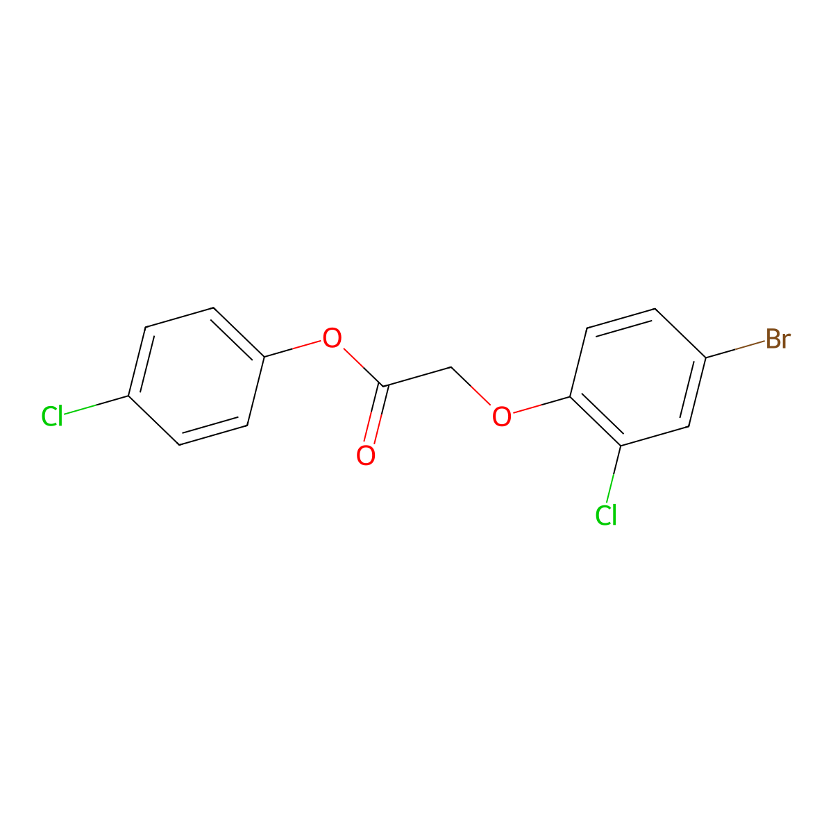 4-Chlorophenyl (4-bromo-2-chlorophenoxy)acetate molecular structure, CAS 511250-47-8