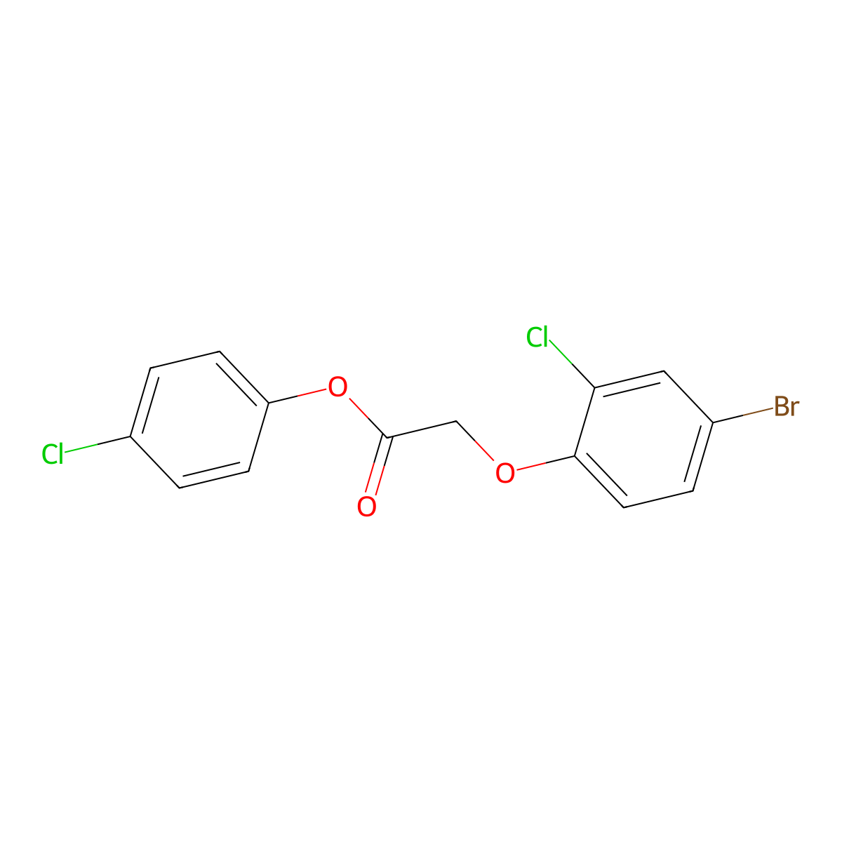 4-Chlorophenyl (4-bromo-2-chlorophenoxy)acetate molecular structure, CAS 511250-47-8