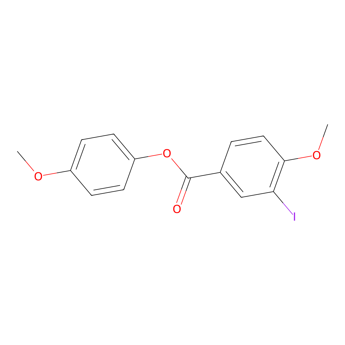 4-Methoxyphenyl 3-iodo-4-methoxybenzoate molecular structure, CAS 511250-49-0