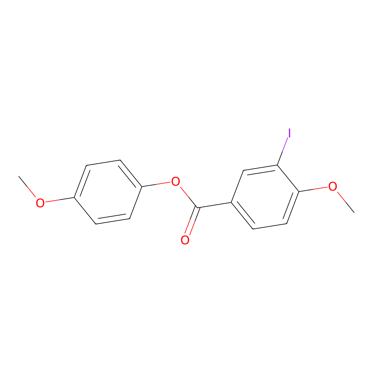 4-Methoxyphenyl 3-iodo-4-methoxybenzoate molecular structure, CAS 511250-49-0
