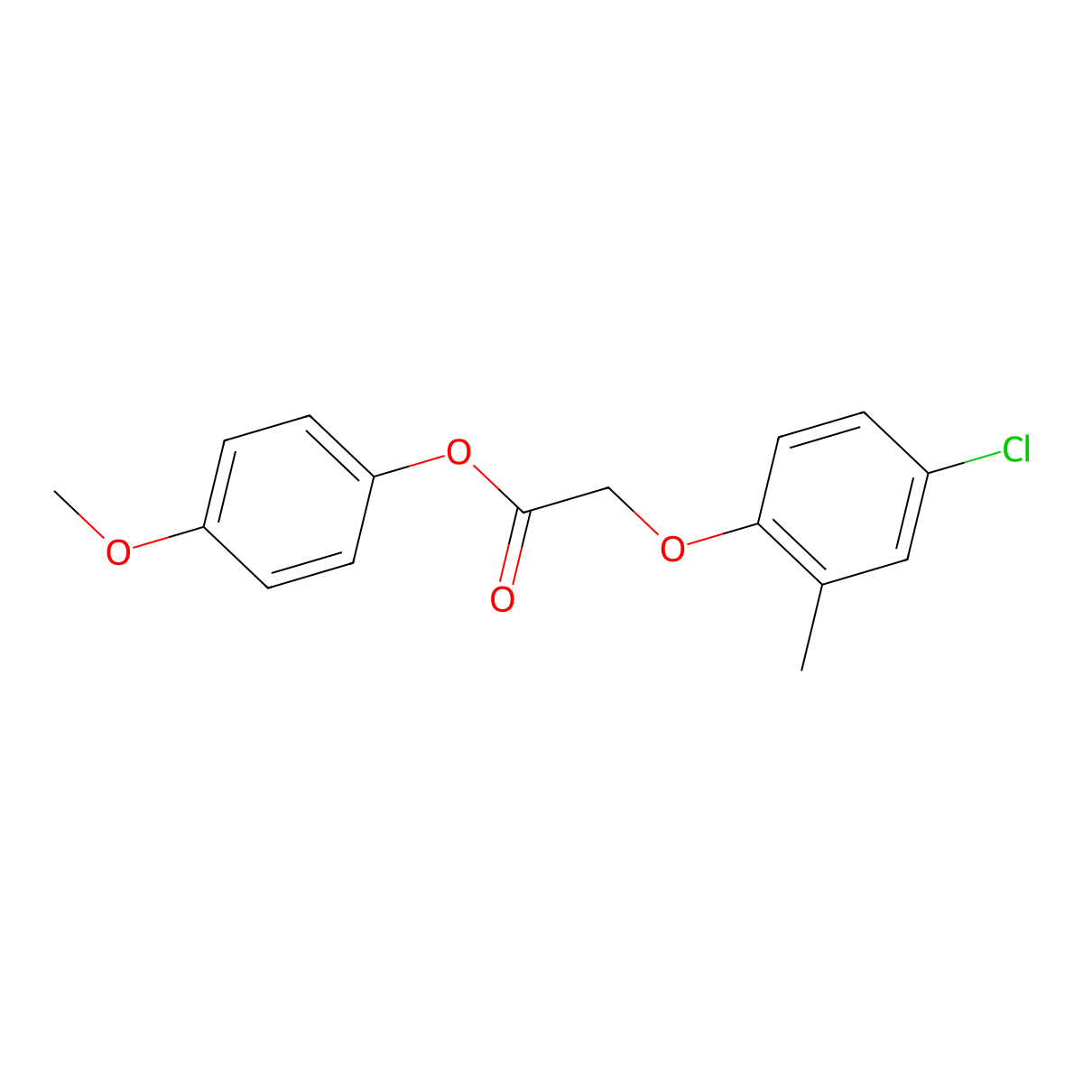 4-Methoxyphenyl (4-chloro-2-methylphenoxy)acetate molecular structure, CAS 511250-51-4
