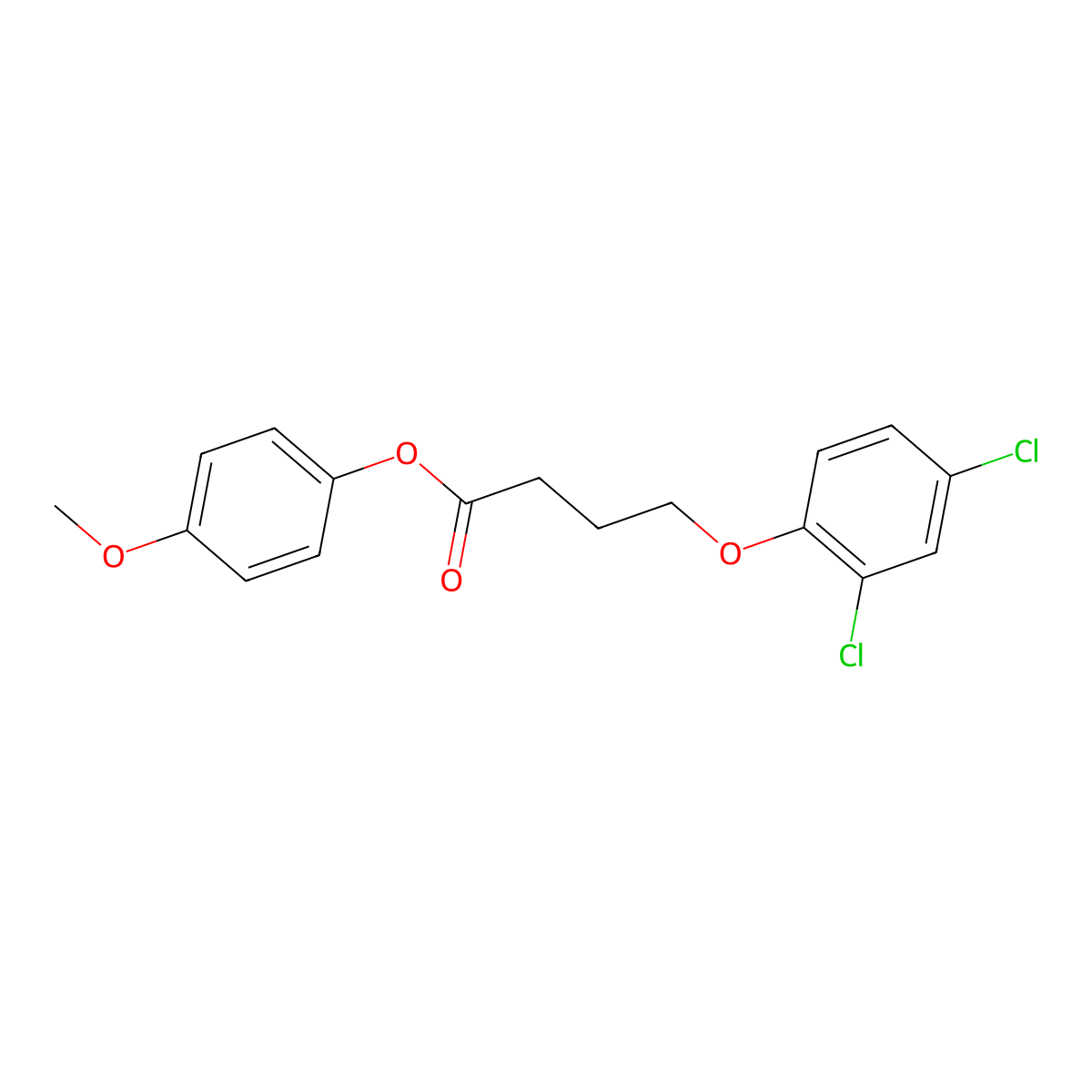 4-Methoxyphenyl 4-(2,4-dichlorophenoxy)butanoate molecular structure, CAS 511250-55-8