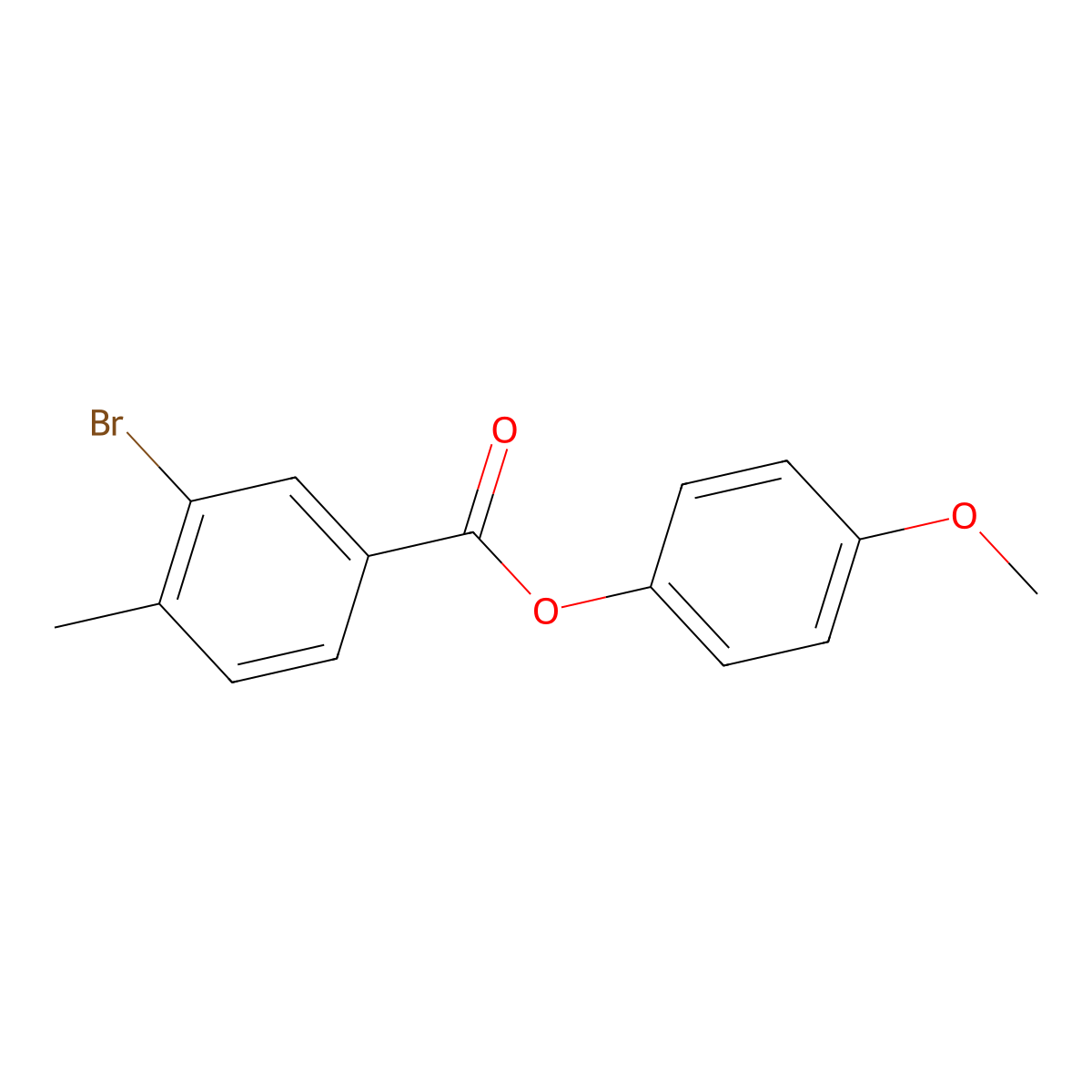 4-Methoxyphenyl 3-bromo-4-methylbenzoate molecular structure, CAS 511250-59-2