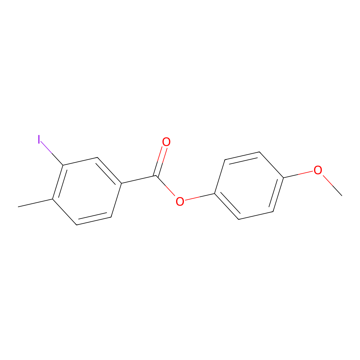 4-Methoxyphenyl 3-iodo-4-methylbenzoate molecular structure, CAS 511250-67-2