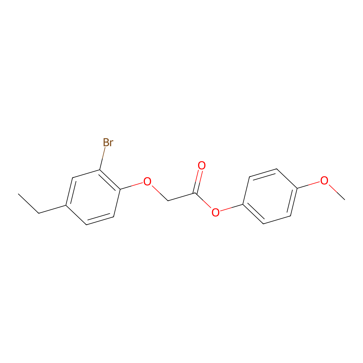 4-Methoxyphenyl (2-bromo-4-ethylphenoxy)acetate molecular structure, CAS 511250-69-4