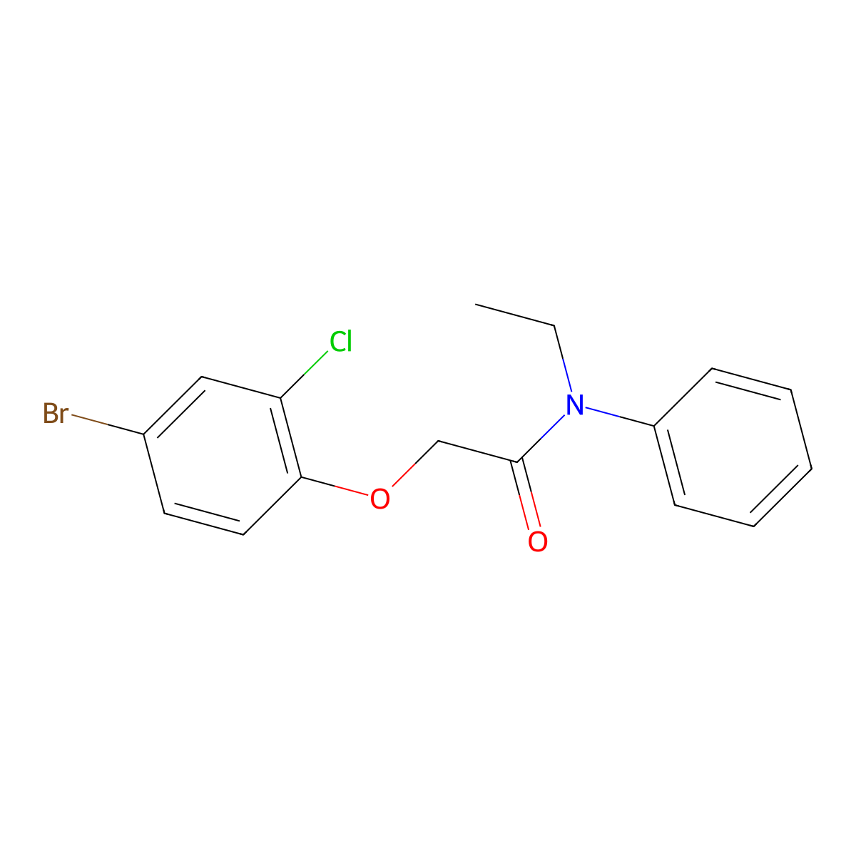 2-(4-bromo-2-chlorophenoxy)-N-ethyl-N-phenylacetamide molecular structure, CAS 511250-92-3