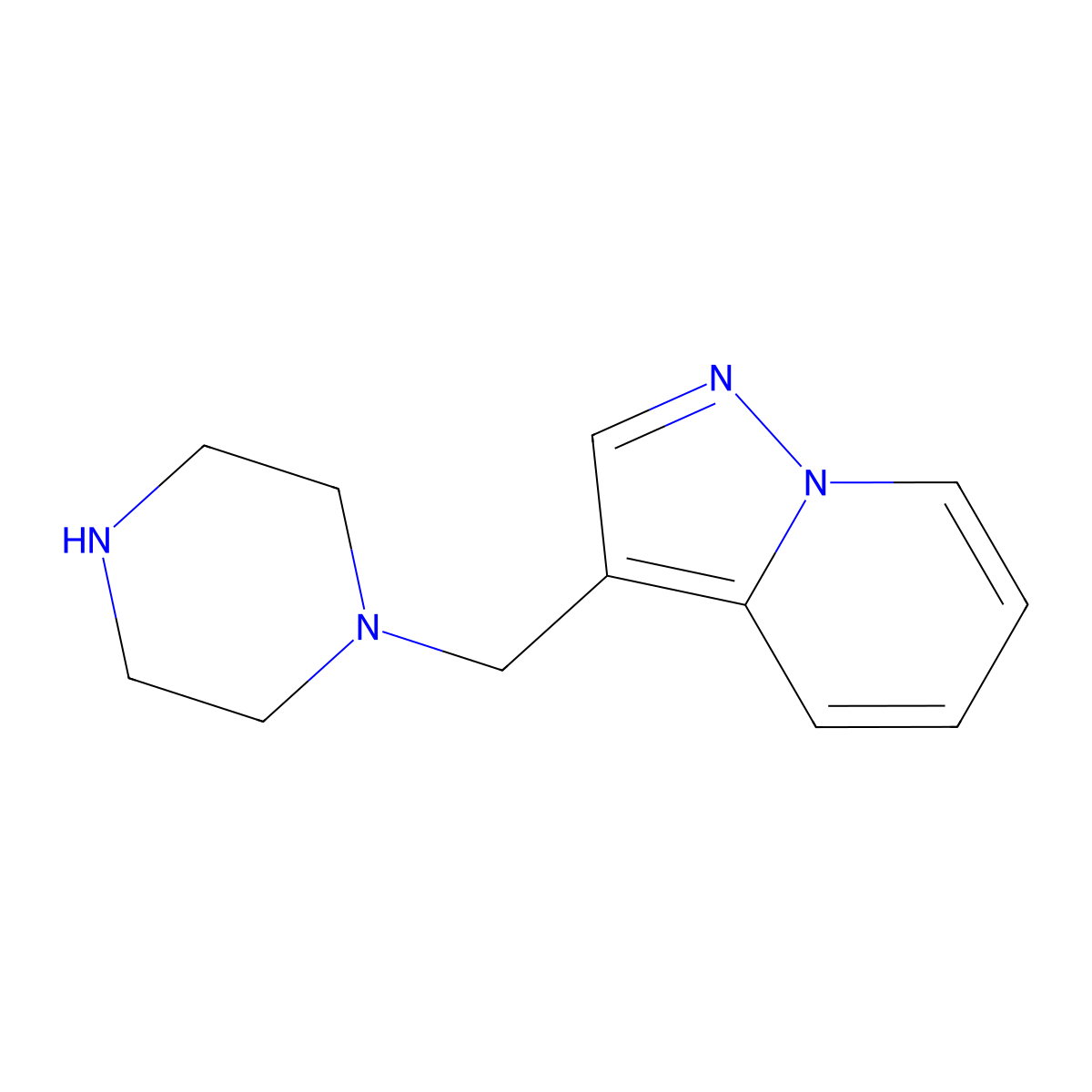 3-(Piperazin-1-ylmethyl)pyrazolo[1,5-a]pyridine molecular structure, CAS 511254-90-3