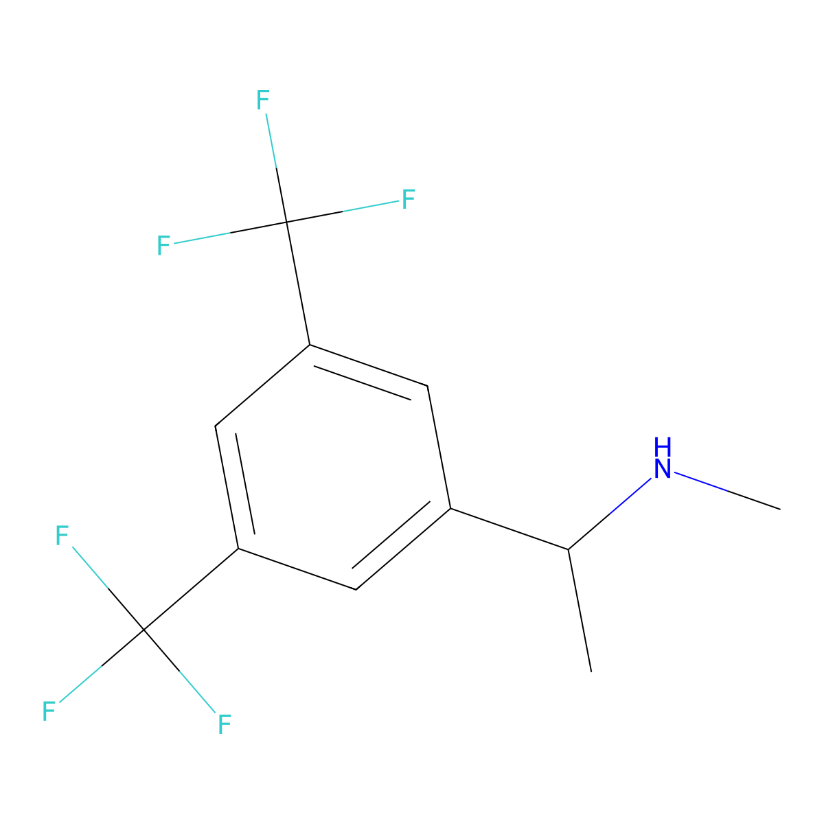 (S)-N-Methyl-1-[3,5-bis(trifluoromethyl)phenyl]ethylamine molecular structure, CAS 511256-36-3