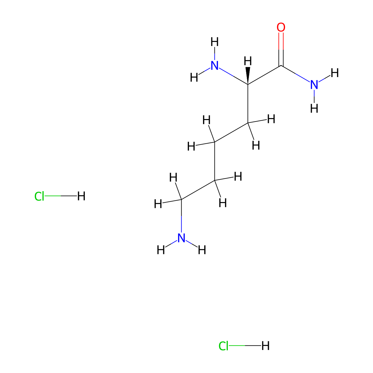 (2S)-2,6-diaminohexanamide dihydrochloride molecular structure, CAS 51127-08-3