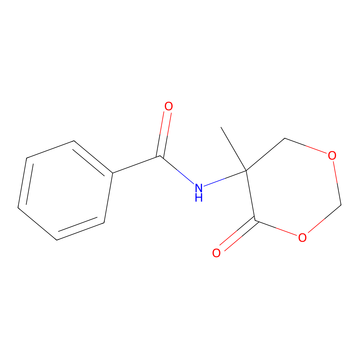 N-(5-methyl-4-oxo-1,3-dioxan-5-yl)benzamide molecular structure, CAS 51127-21-0