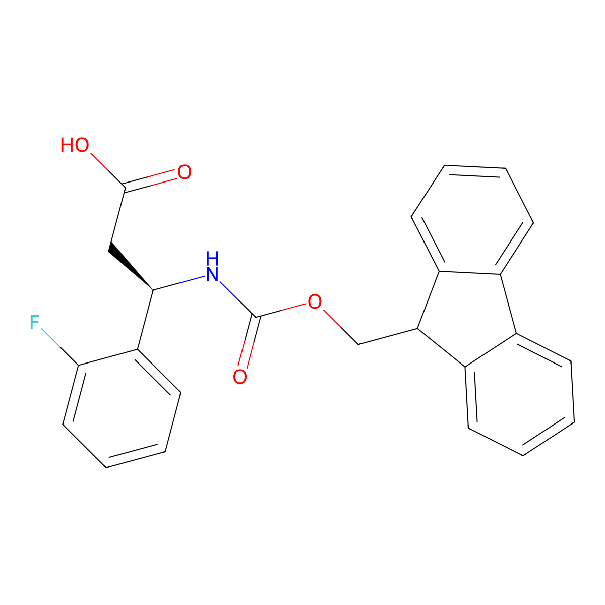 Fmoc-(R)-3-amino-3-(2-fluoro-phenyl)propionic acid molecular structure, CAS 511272-50-7