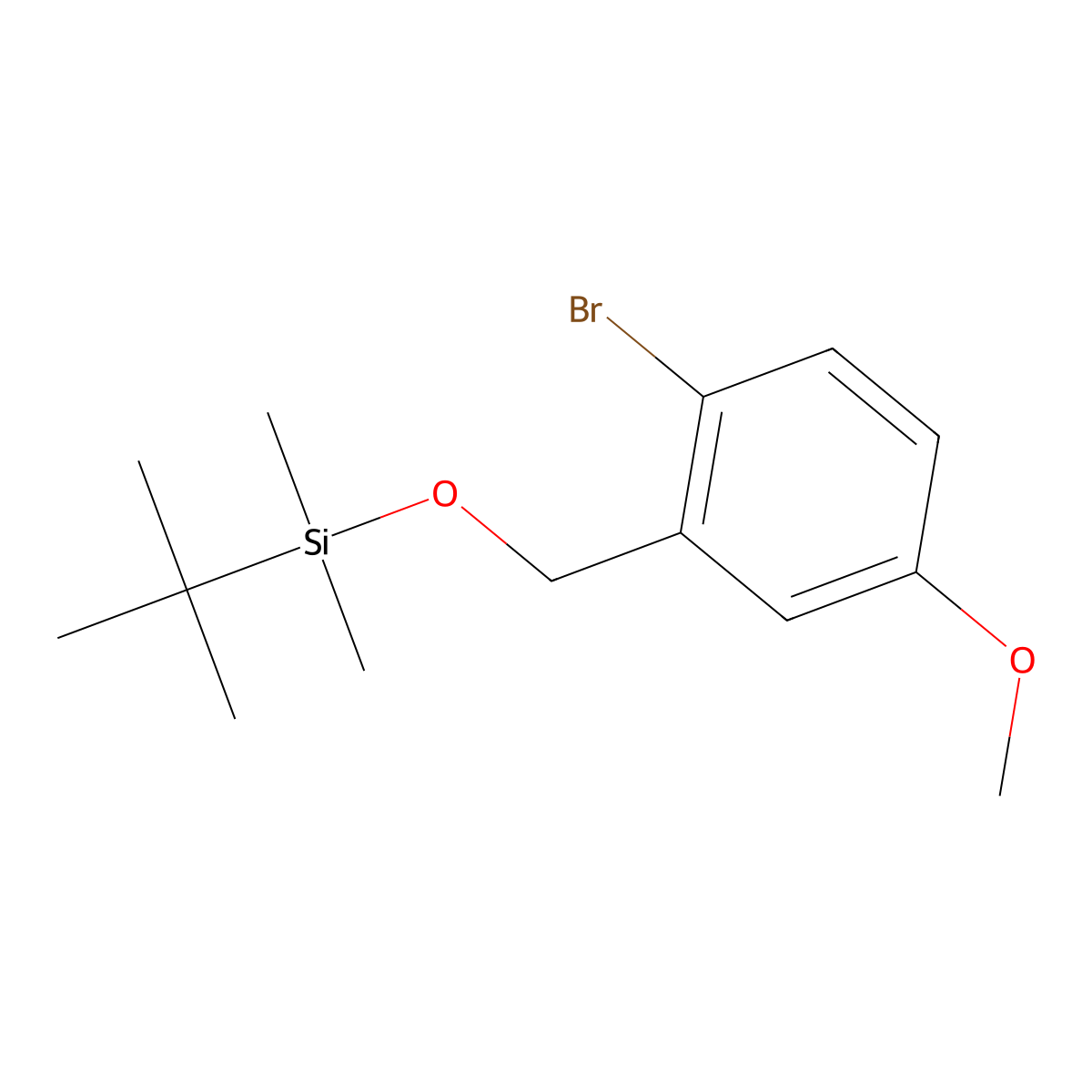 ((2-Bromo-5-methoxybenzyl)oxy)(tert-butyl)dimethylsilane molecular structure, CAS 511277-90-0