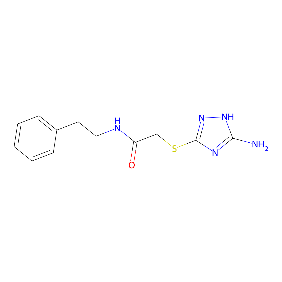 2-[(5-amino-1H-1,2,4-triazol-3-yl)sulfanyl]-N-(2-phenylethyl)acetamide molecular structure, CAS 511278-16-3