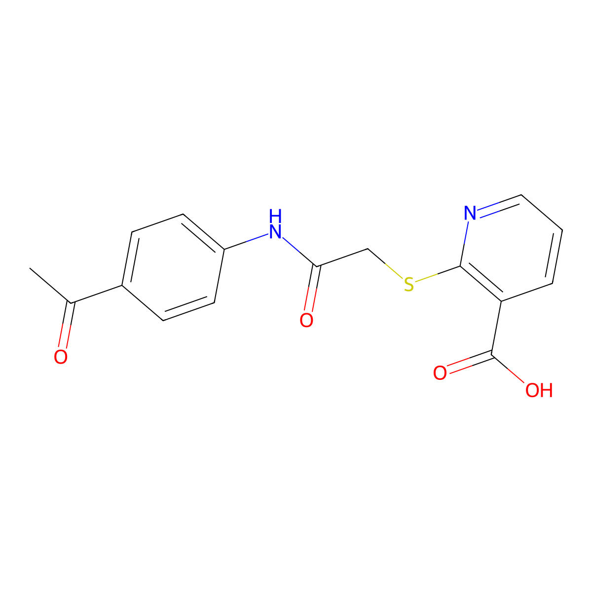 2-[2-(4-Acetylanilino)-2-oxoethyl]sulfanylpyridine-3-carboxylic acid molecular structure, CAS 511279-18-8