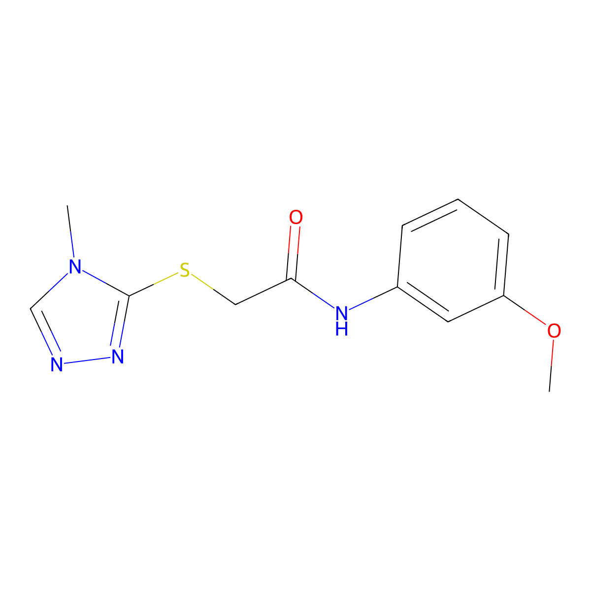 N-(3-methoxyphenyl)-2-[(4-methyl-1,2,4-triazol-3-yl)sulfanyl]acetamide molecular structure, CAS 511284-00-7