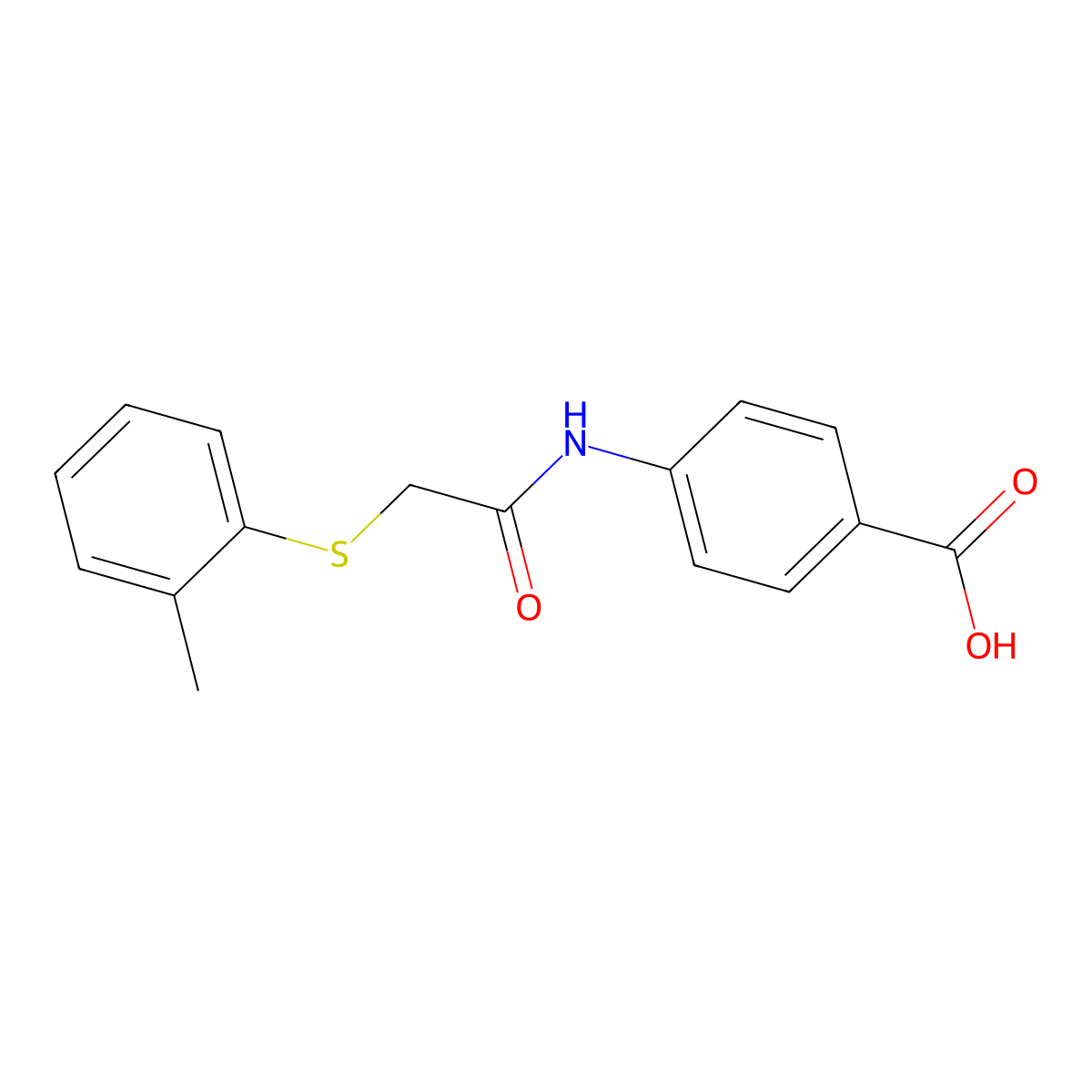 4-[2-(2-Methylphenylthio)acetylamino]benzoic acid molecular structure, CAS 511285-91-9