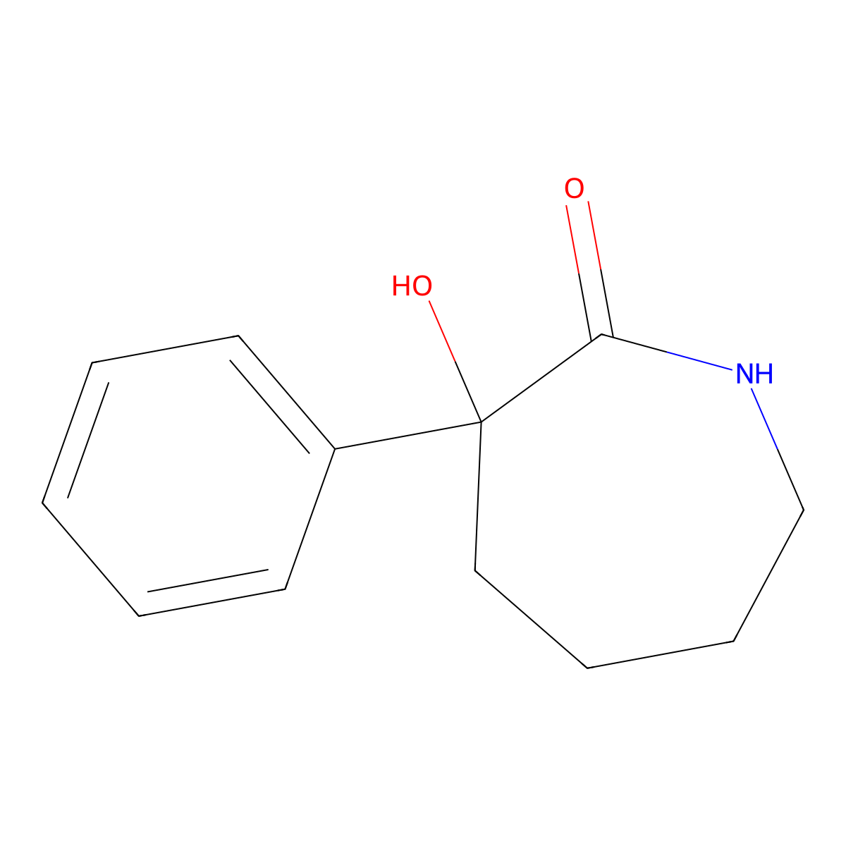 3-Hydroxy-3-phenylazepan-2-one molecular structure, CAS 51129-01-2