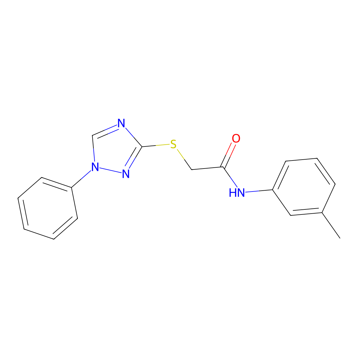 N-(3-methylphenyl)-2-[(1-phenyl-1H-1,2,4-triazol-3-yl)sulfanyl]acetamide molecular structure, CAS 511291-76-2