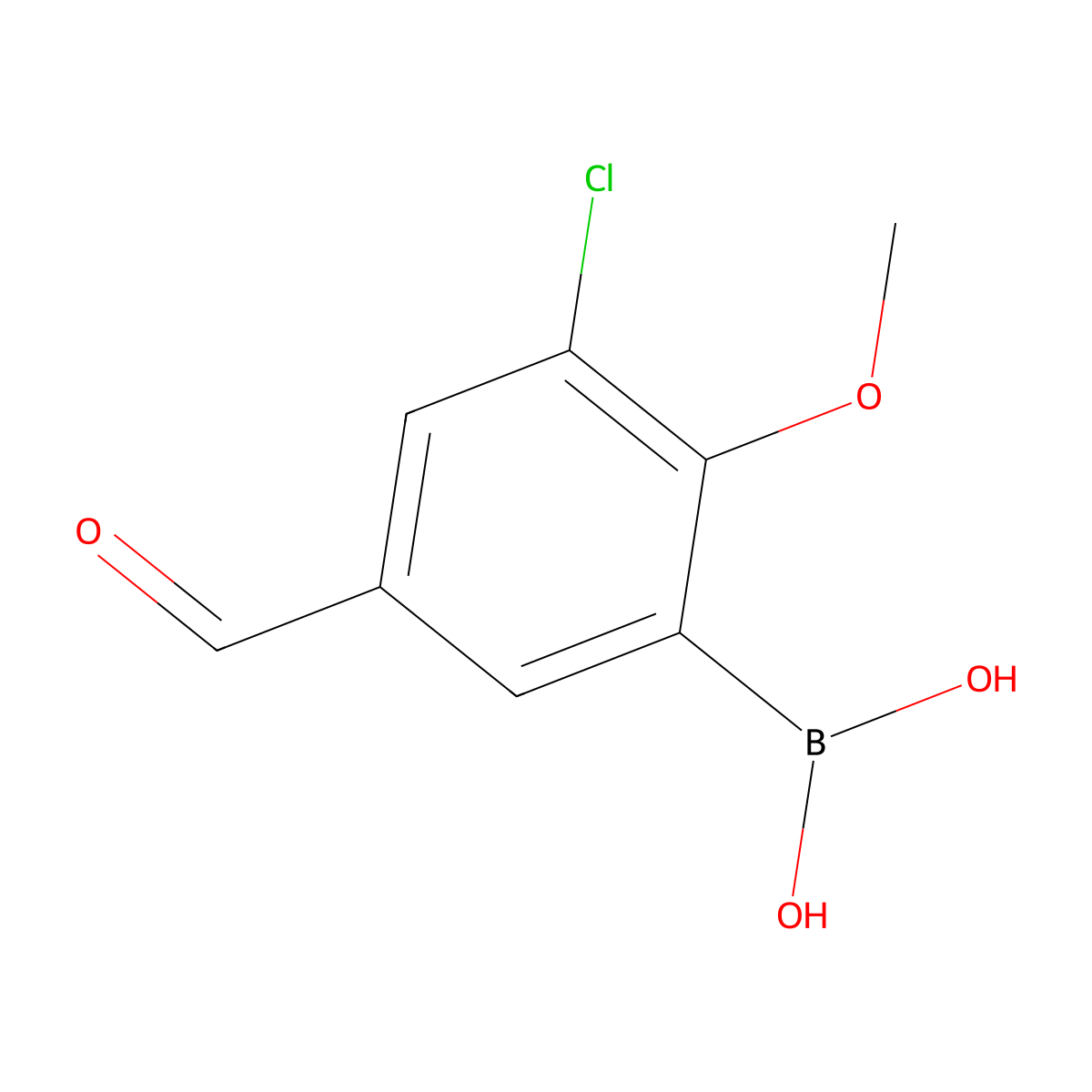 3-Chloro-5-formyl-2-methoxyphenylboronic acid molecular structure, CAS 511295-08-2