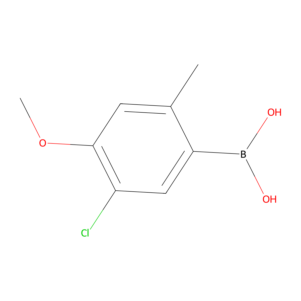 (5-Chloro-4-methoxy-2-methylphenyl)boronic acid molecular structure, CAS 511295-09-3