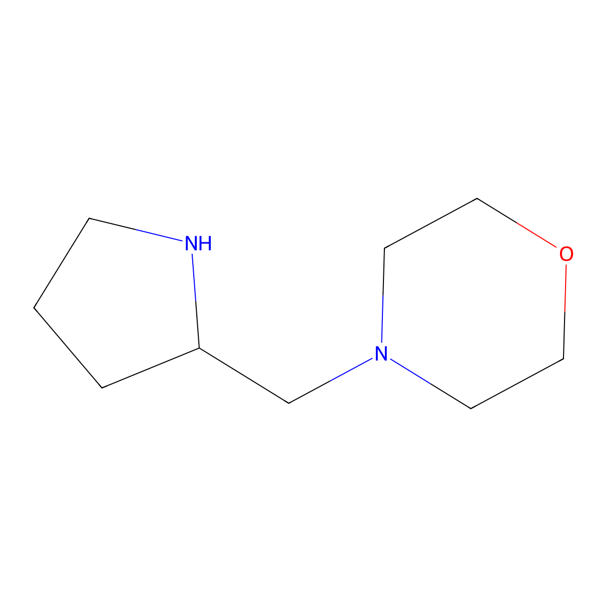 (R)-4-(Pyrrolidin-2-ylmethyl)morpholine molecular structure, CAS 511295-99-1