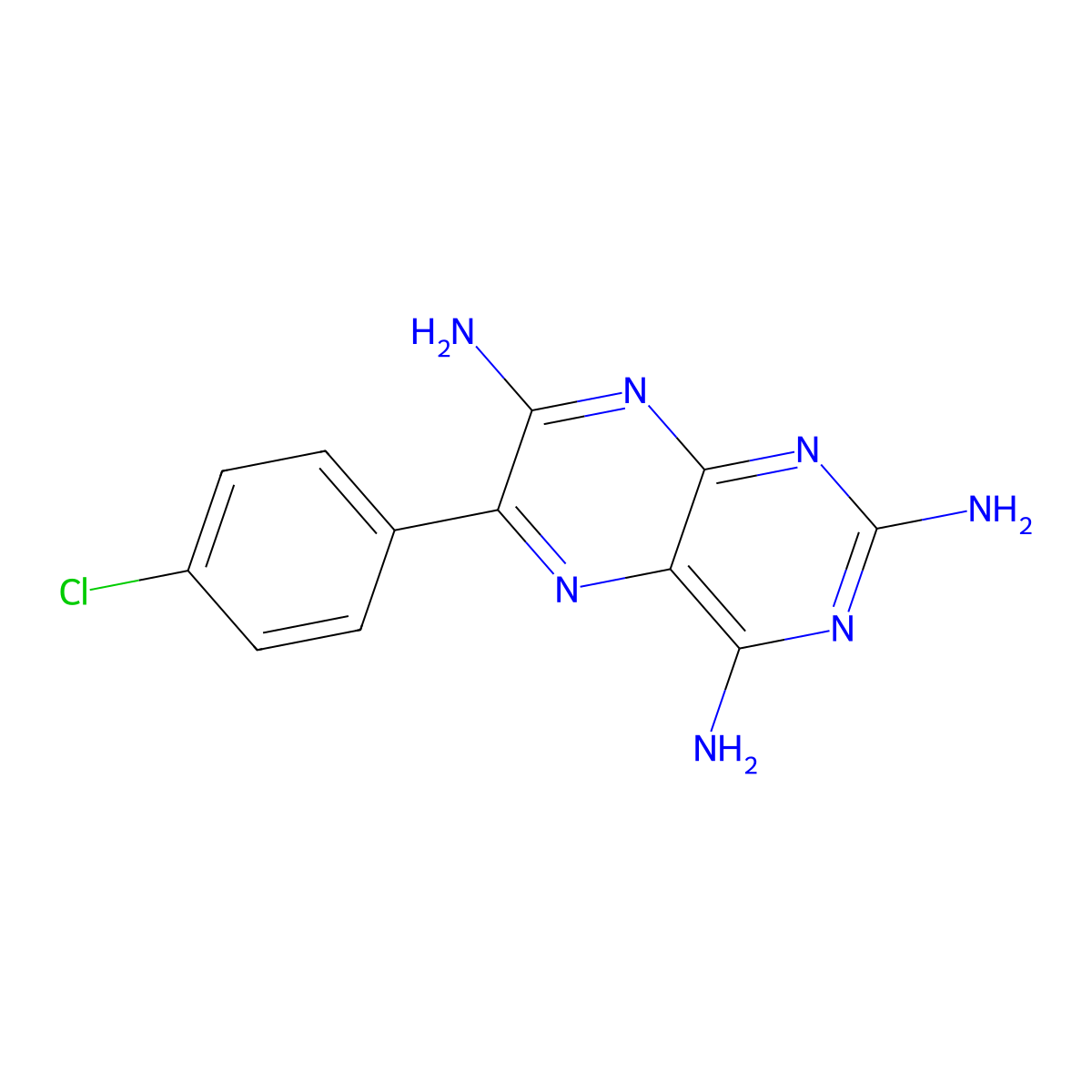 2,4,7-Pteridinetriamine, 6-(4-chlorophenyl)- molecular structure, CAS 5113-31-5