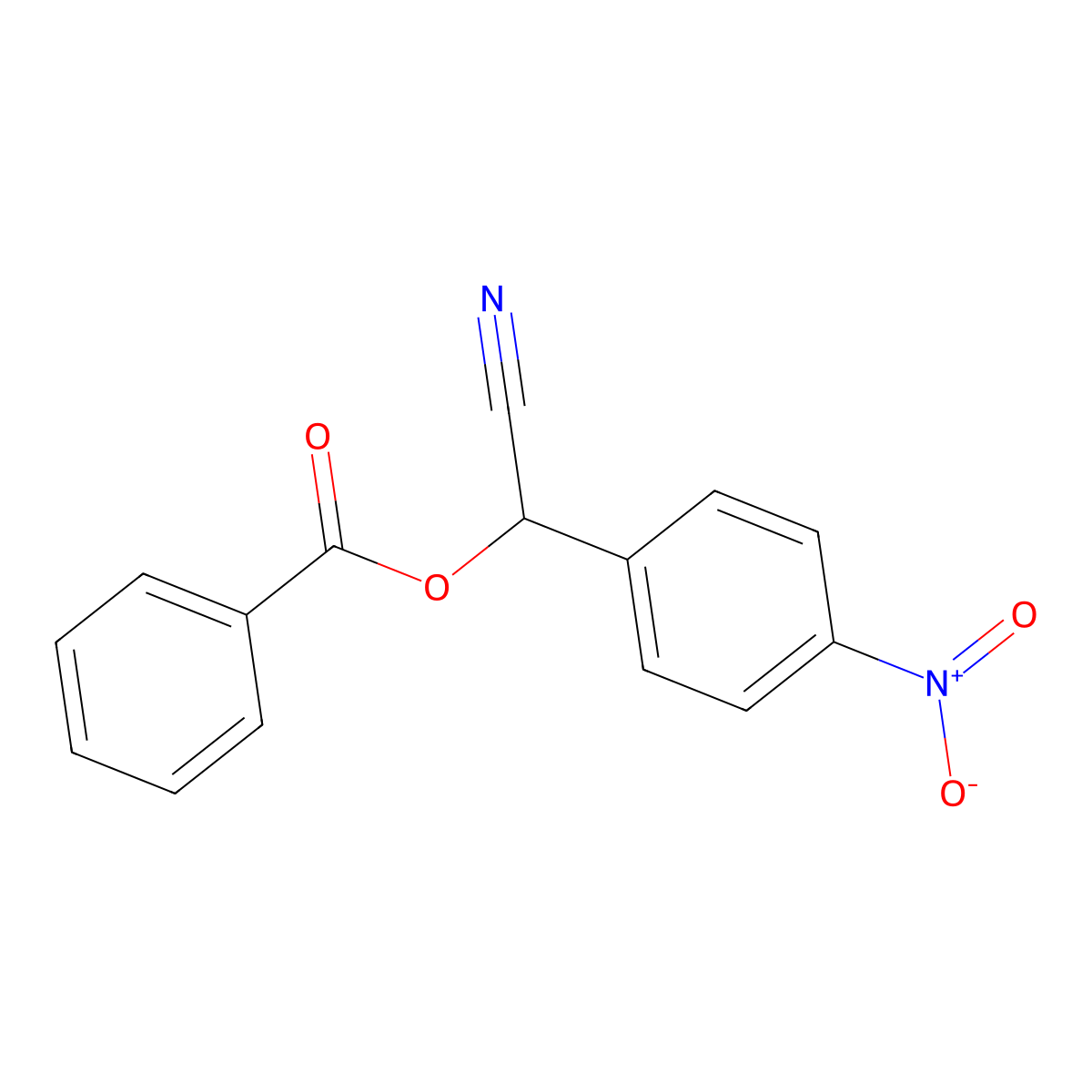 Cyano(4-nitrophenyl)methyl benzoate molecular structure, CAS 51130-02-0