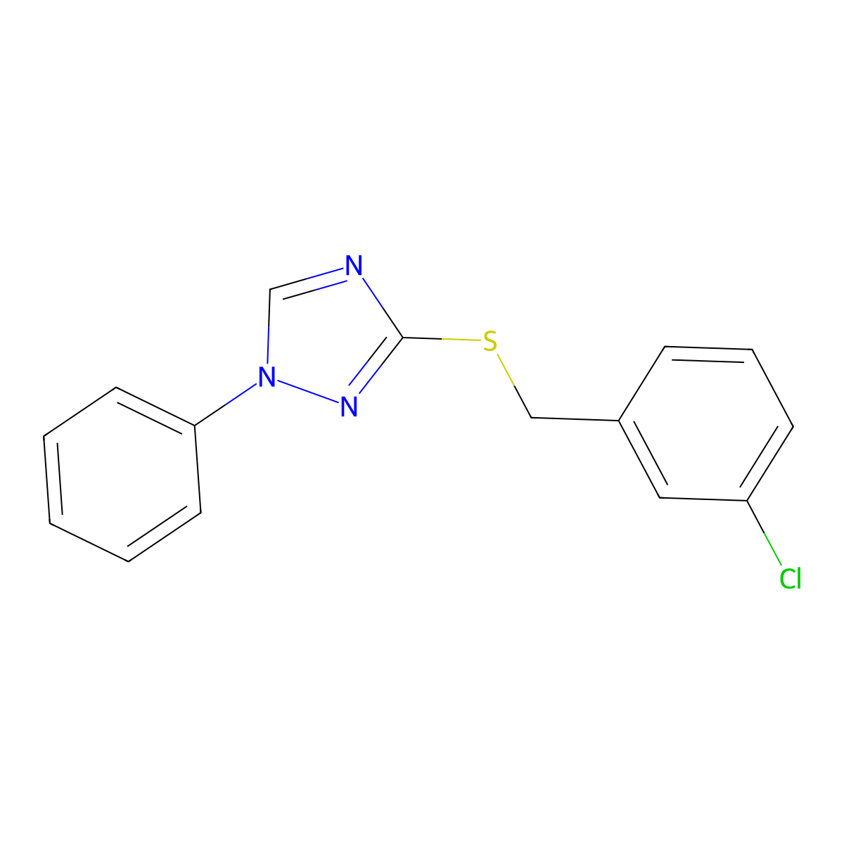 3-chlorobenzyl1-phenyl-1H-1,2,4-triazol-3-ylsulfide molecular structure, CAS 511306-26-6