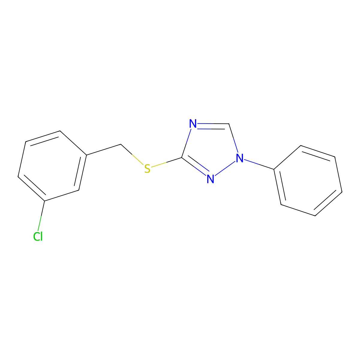 3-chlorobenzyl1-phenyl-1H-1,2,4-triazol-3-ylsulfide molecular structure, CAS 511306-26-6