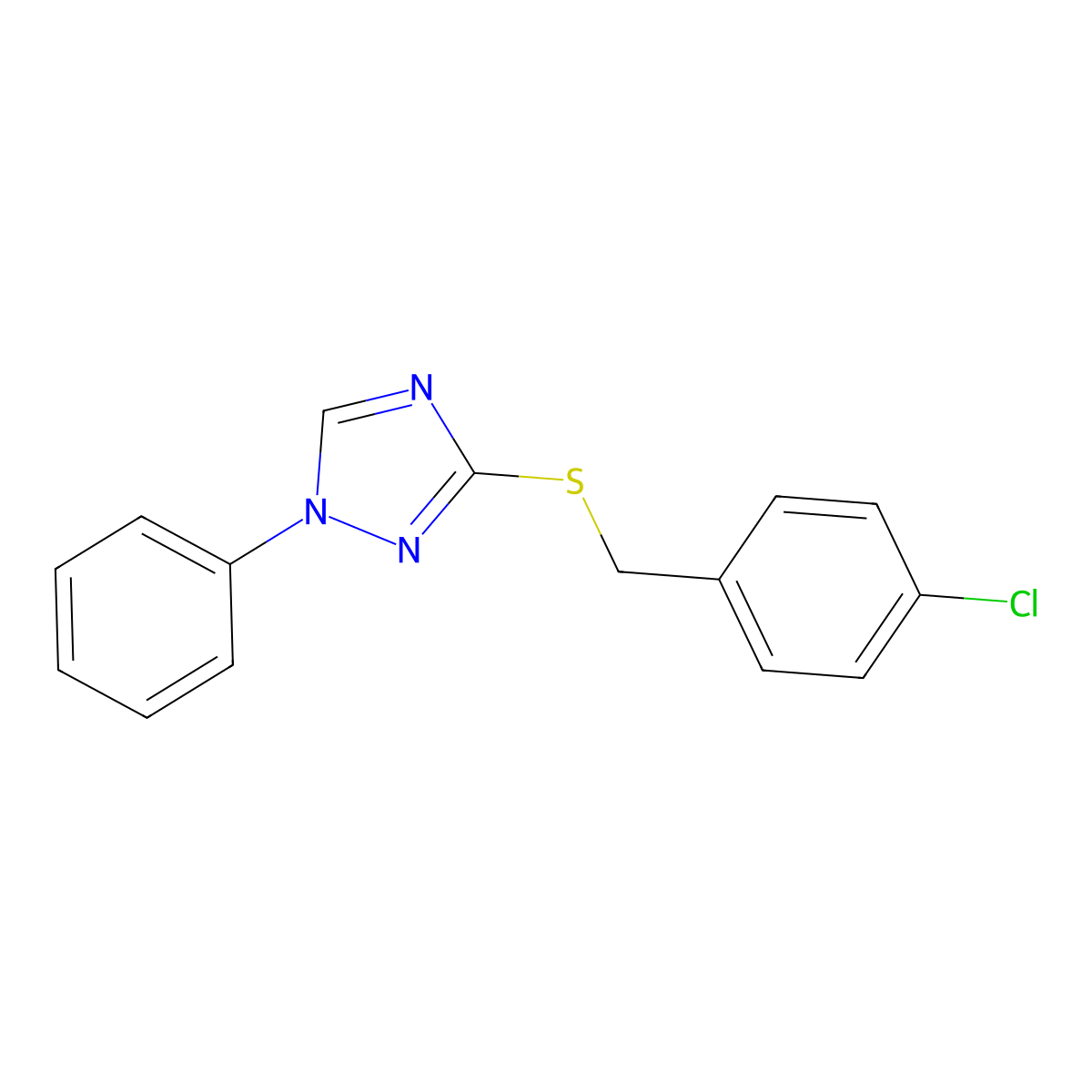 3-[(4-chlorobenzyl)sulfanyl]-1-phenyl-1H-1,2,4-triazole molecular structure, CAS 511306-28-8