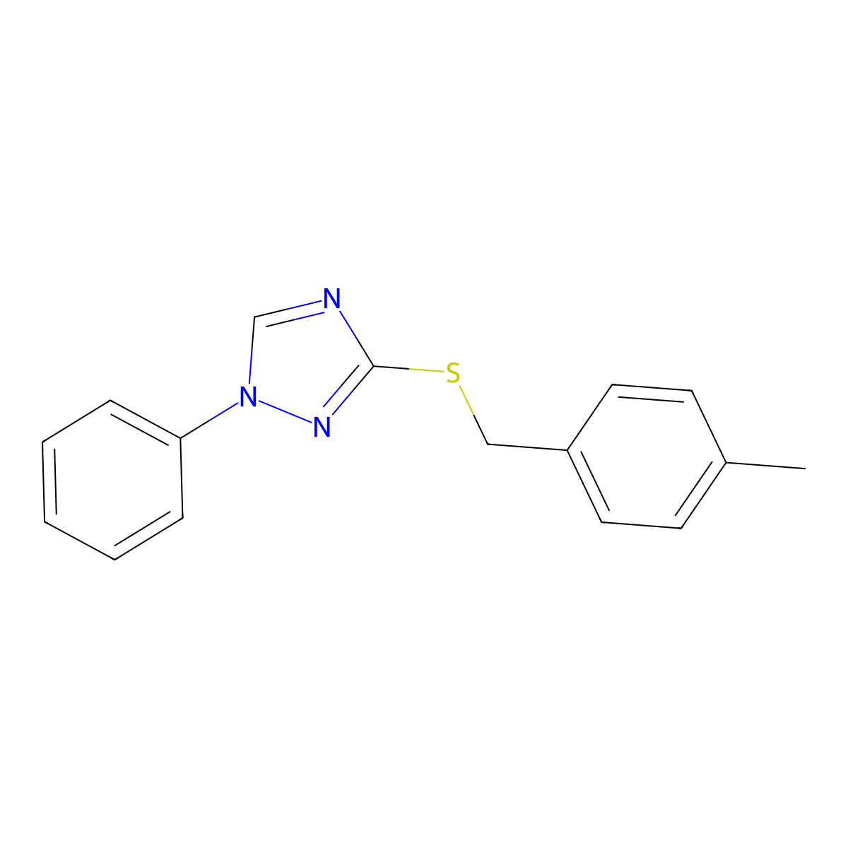 3-[(4-Methylphenyl)methylsulfanyl]-1-phenyl-1,2,4-triazole molecular structure, CAS 511306-37-9