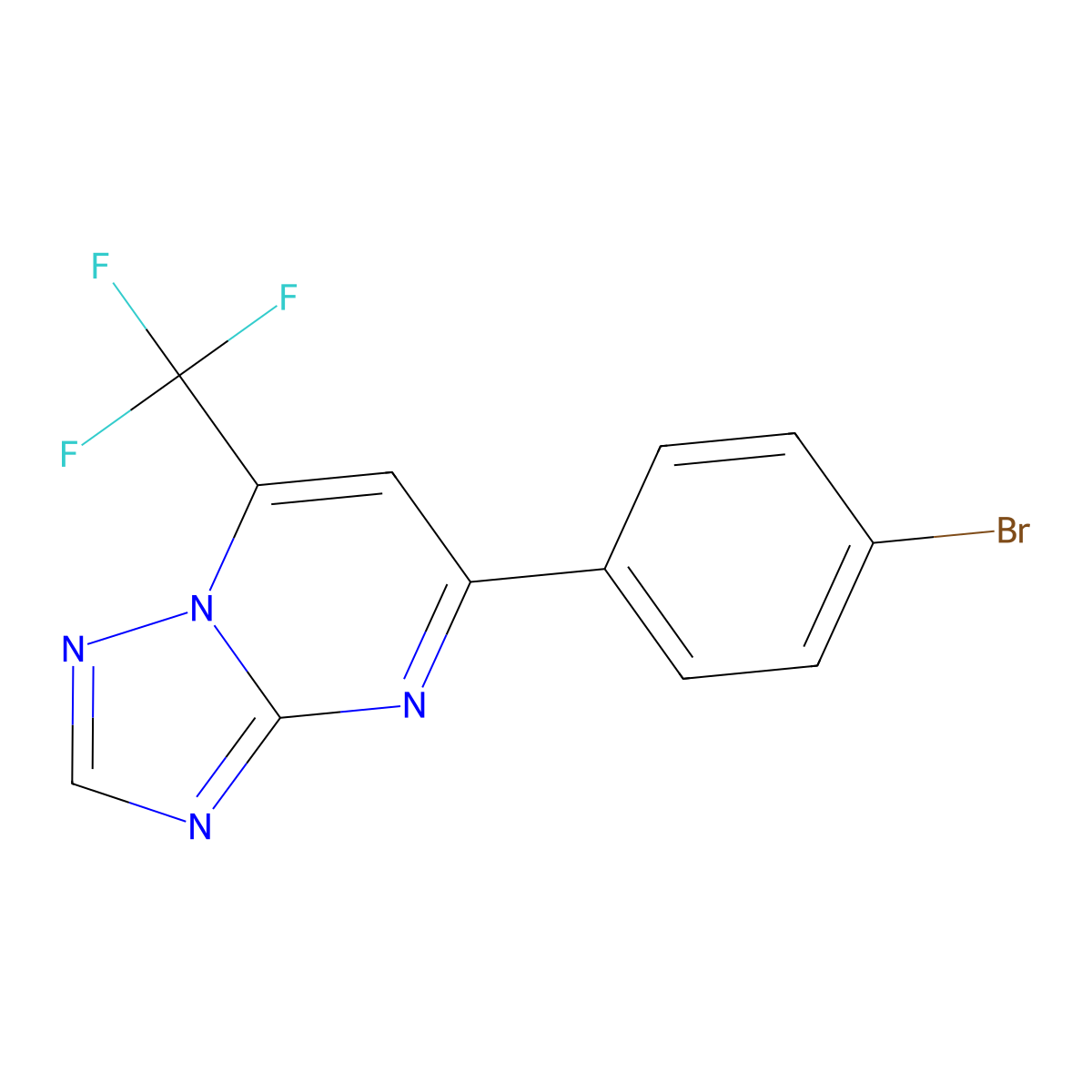 5-(4-Bromophenyl)-7-(trifluoromethyl)[1,2,4]triazolo[1,5-a]pyrimidine molecular structure, CAS 511309-04-9