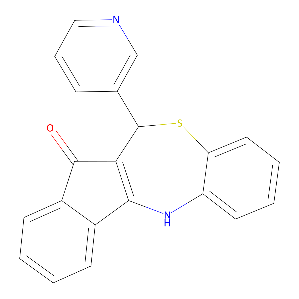 6-(pyridin-3-yl)-6,12-dihydro-5H-benzo[b]indeno[1,2-e][1,4]thiazepin-5-one molecular structure, CAS 511309-35-6