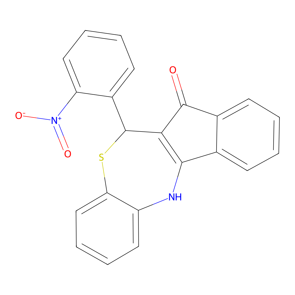 11-(2-Nitrophenyl)-5,11-dihydroindeno[2,1-c][1,5]benzothiazepin-12-one molecular structure, CAS 511309-36-7