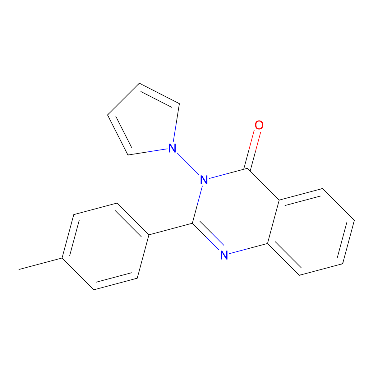 2-(4-methylphenyl)-3-(1H-pyrrol-1-yl)quinazolin-4(3H)-one molecular structure, CAS 511309-42-5