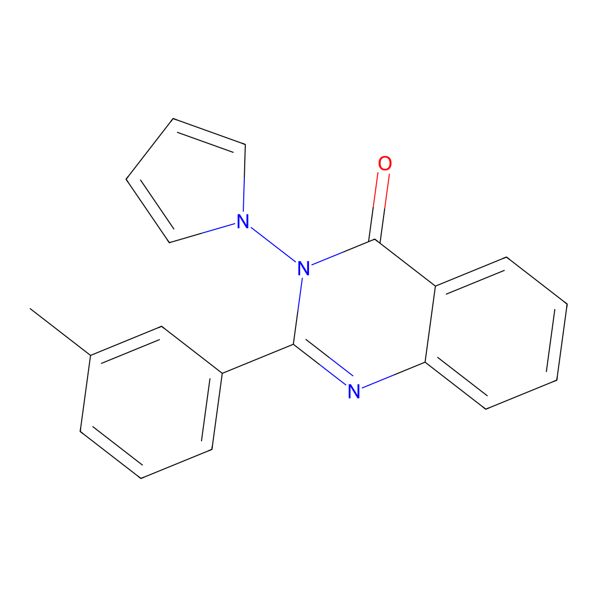 2-(3-Methylphenyl)-3-pyrrol-1-ylquinazolin-4-one molecular structure, CAS 511309-43-6