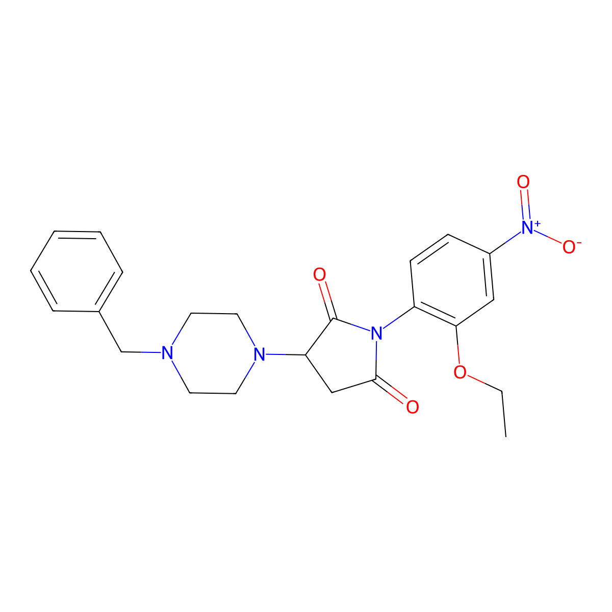 3-(4-Benzylpiperazin-1-yl)-1-(2-ethoxy-4-nitrophenyl)pyrrolidine-2,5-dione molecular structure, CAS 511309-55-0