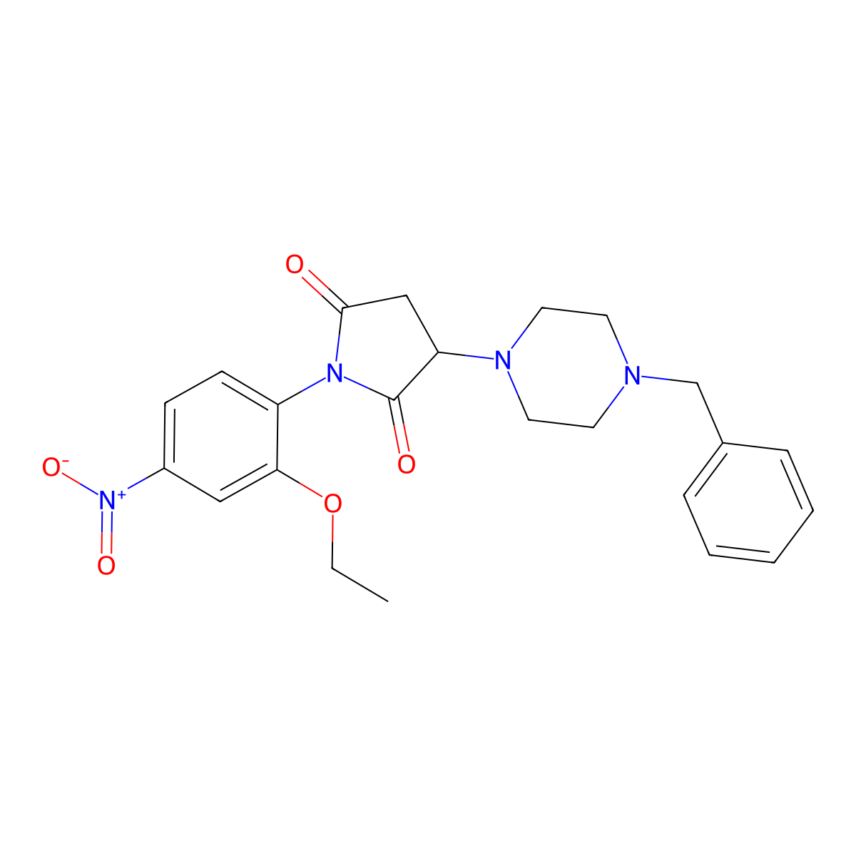 3-(4-Benzylpiperazin-1-yl)-1-(2-ethoxy-4-nitrophenyl)pyrrolidine-2,5-dione molecular structure, CAS 511309-55-0