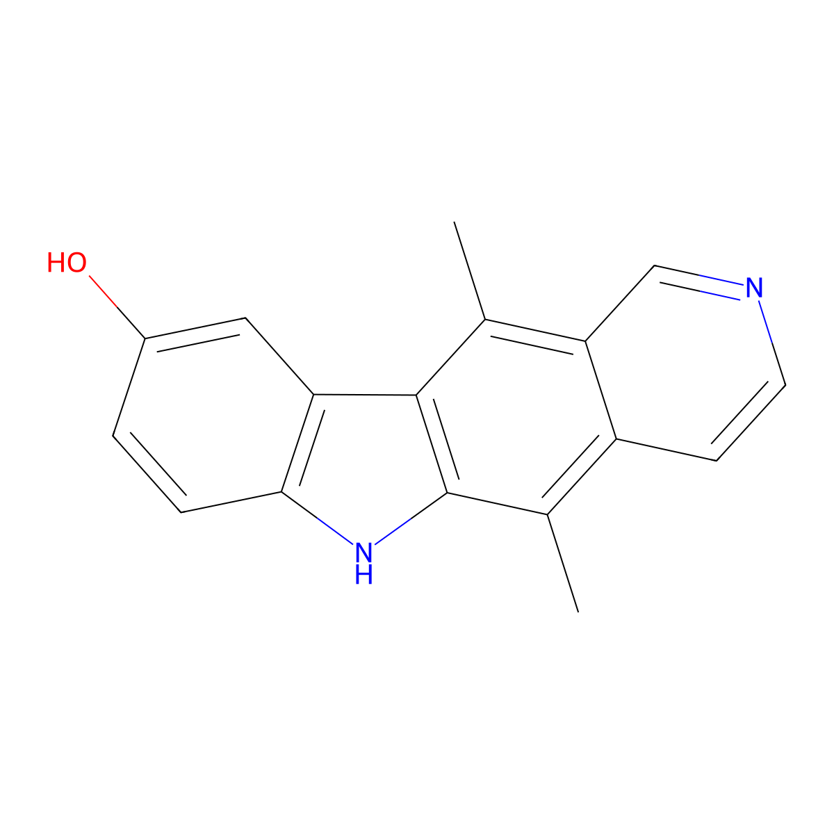 9-Hydroxyellipticine molecular structure, CAS 51131-85-2