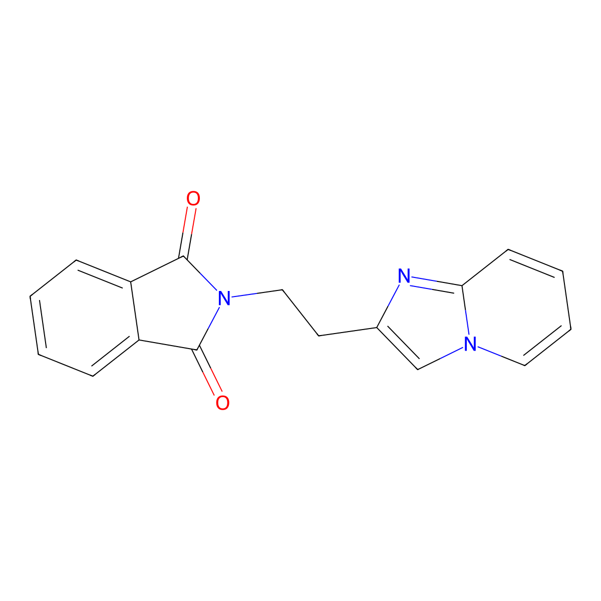 2-(2-(Imidazo[1,2-a]pyridin-2-yl)ethyl)isoindoline-1,3-dione molecular structure, CAS 51132-01-5