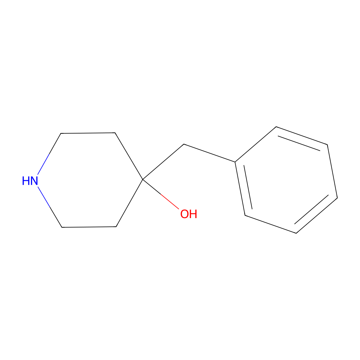 4-Benzyl-4-piperidinol molecular structure, CAS 51135-96-7