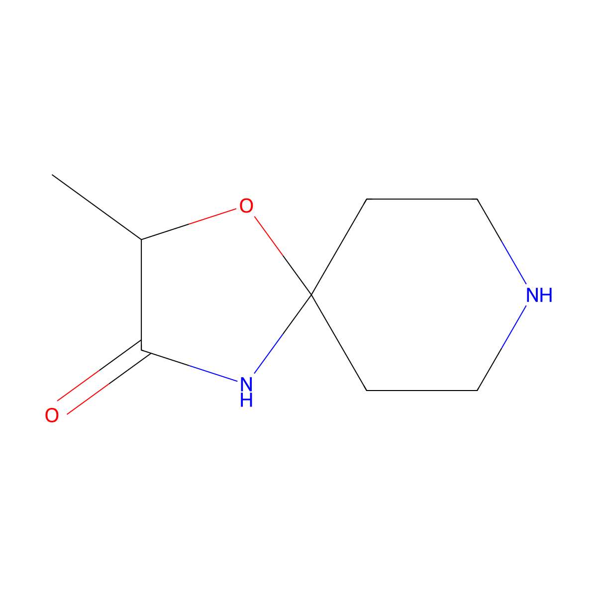 2-Methyl-1-oxa-4,8-diazaspiro[4.5]decan-3-one molecular structure, CAS 51137-87-2