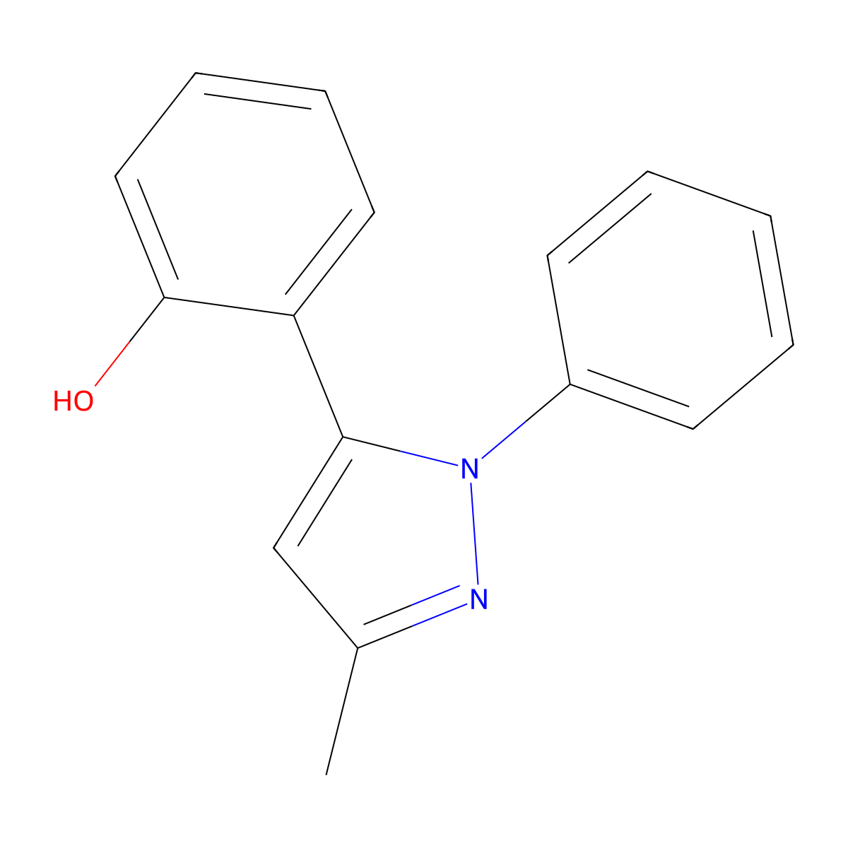 Phenol, 2-(3-methyl-1-phenyl-1H-pyrazol-5-yl)- molecular structure, CAS 51138-45-5