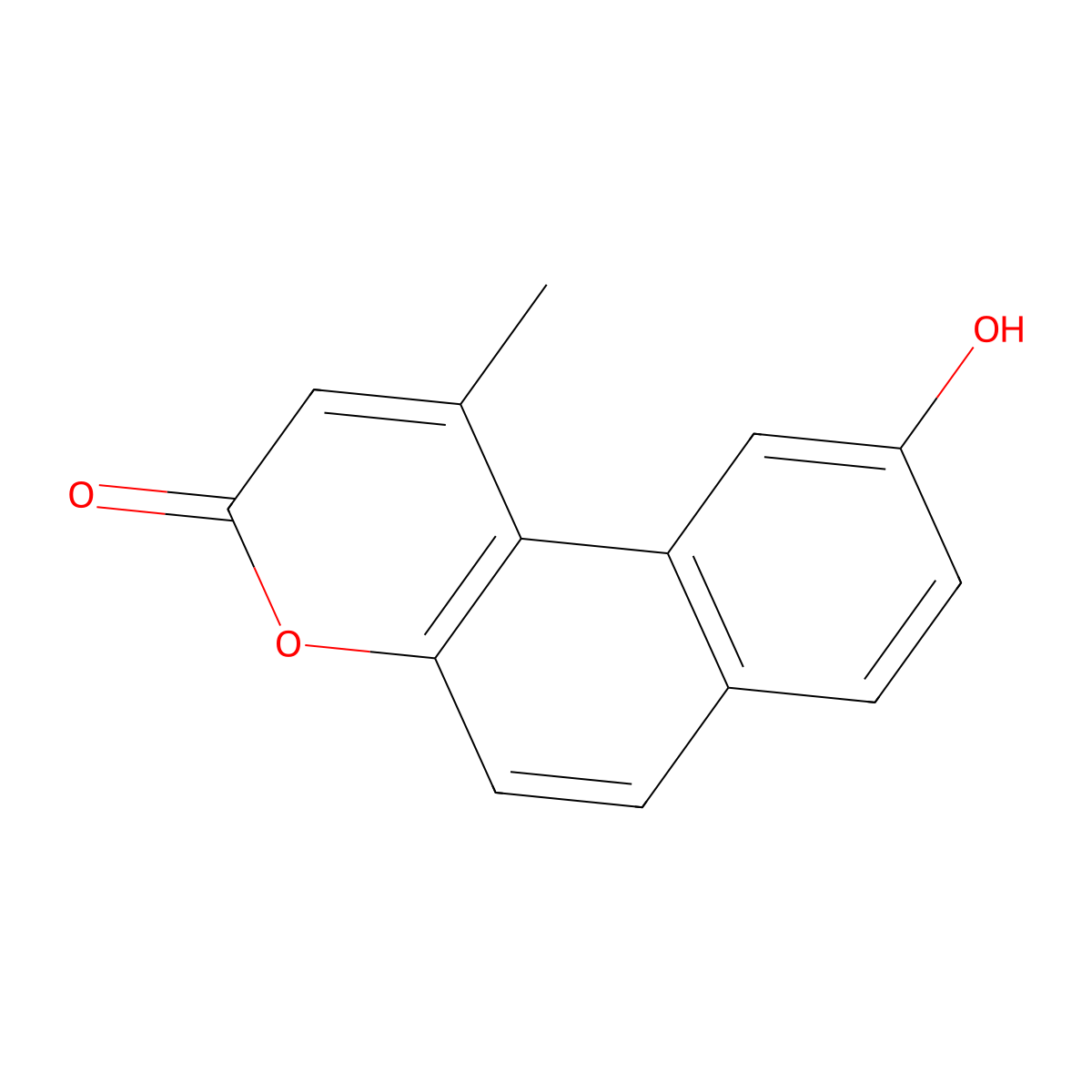 9-Hydroxy-1-methyl-3H-naphtho[2,1-b]pyran-3-one molecular structure, CAS 51142-93-9