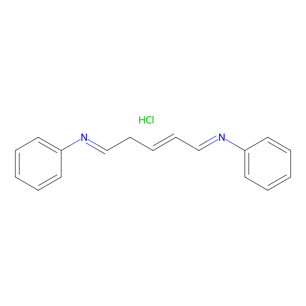 Benzenamine, N,N'-2-pentene-1,5-diylidenebis-, hydrochloride molecular structure, CAS 51143-35-2